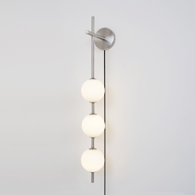 Vertical Globe Plug In Wall Lamp
