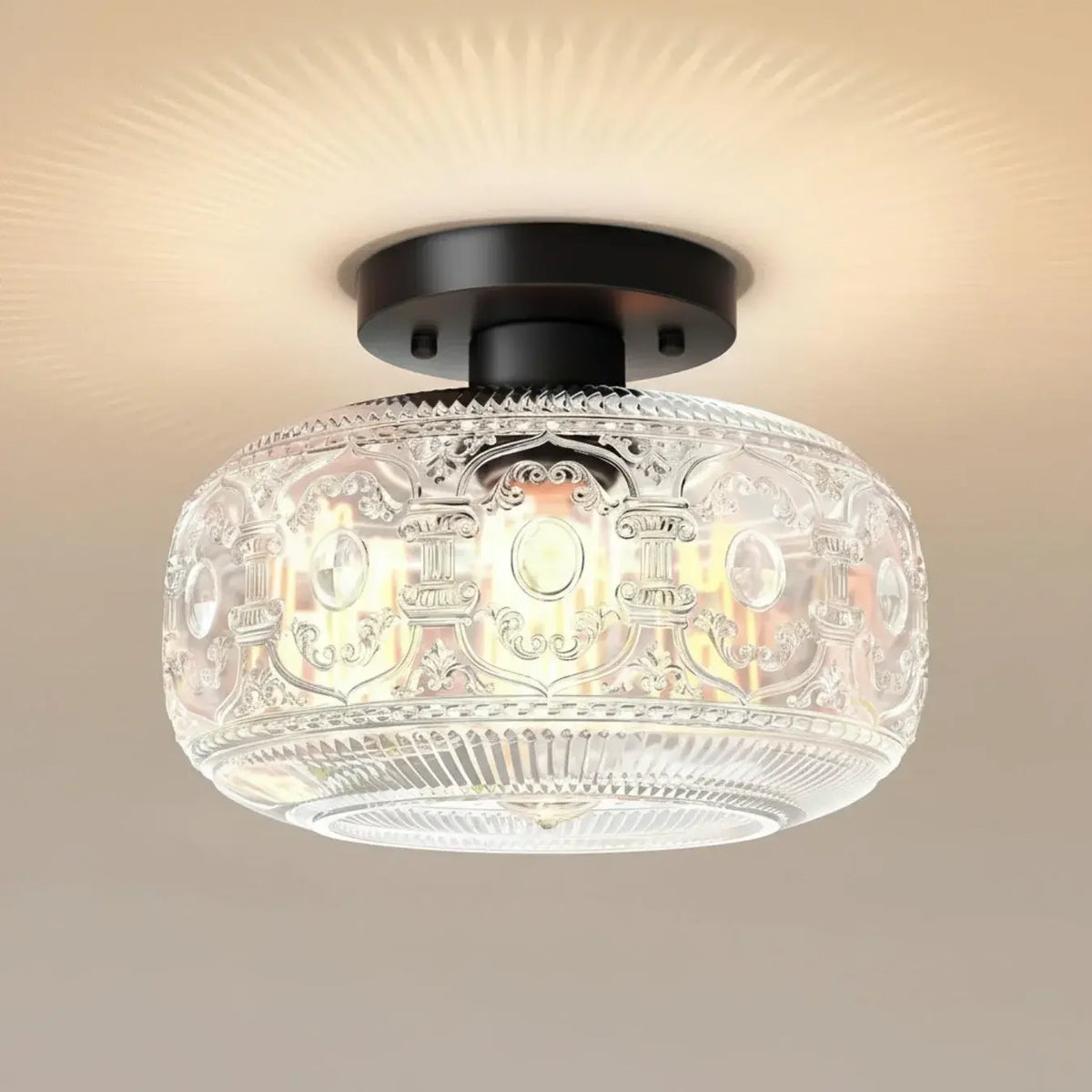 vintage-luxury-round-pattern-glass-ceiling-light