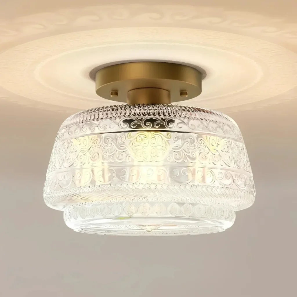vintage-pattern-glass-flush-ceiling-light