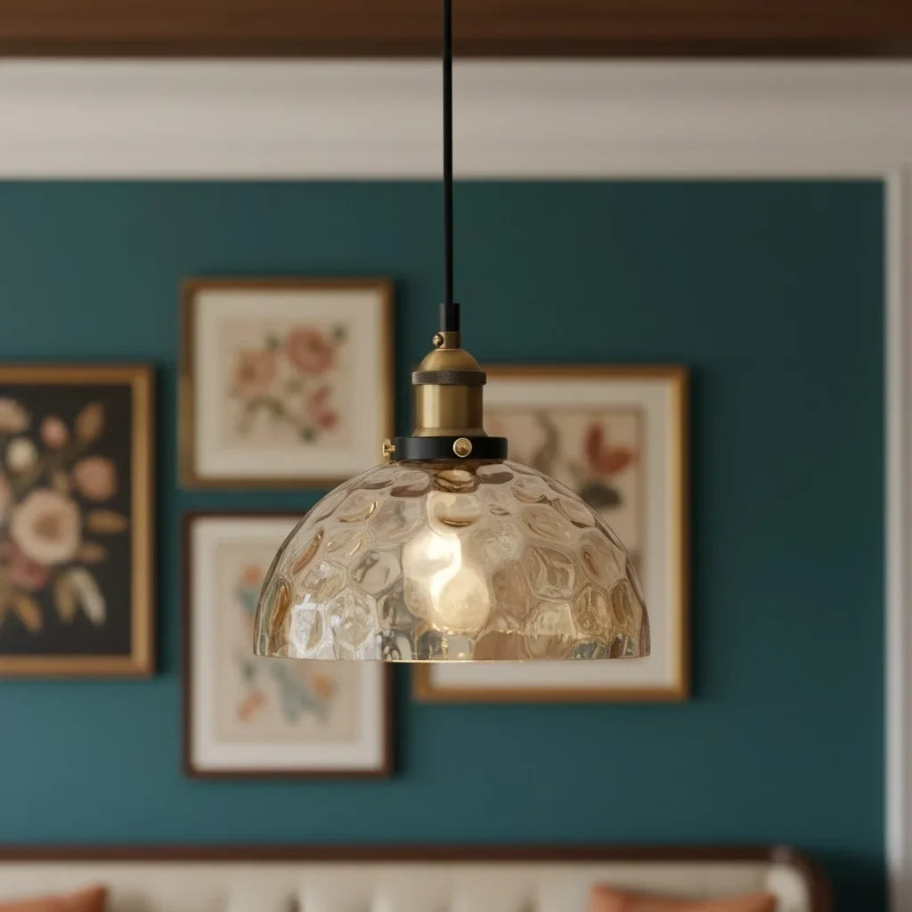 vintage-textured-glass-dome-pendant-light