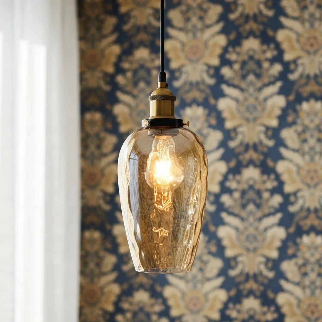 vintage-textured-glass-dome-pendant-light