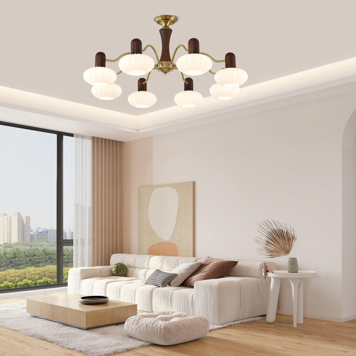 Walnut C Embrace Chandelier