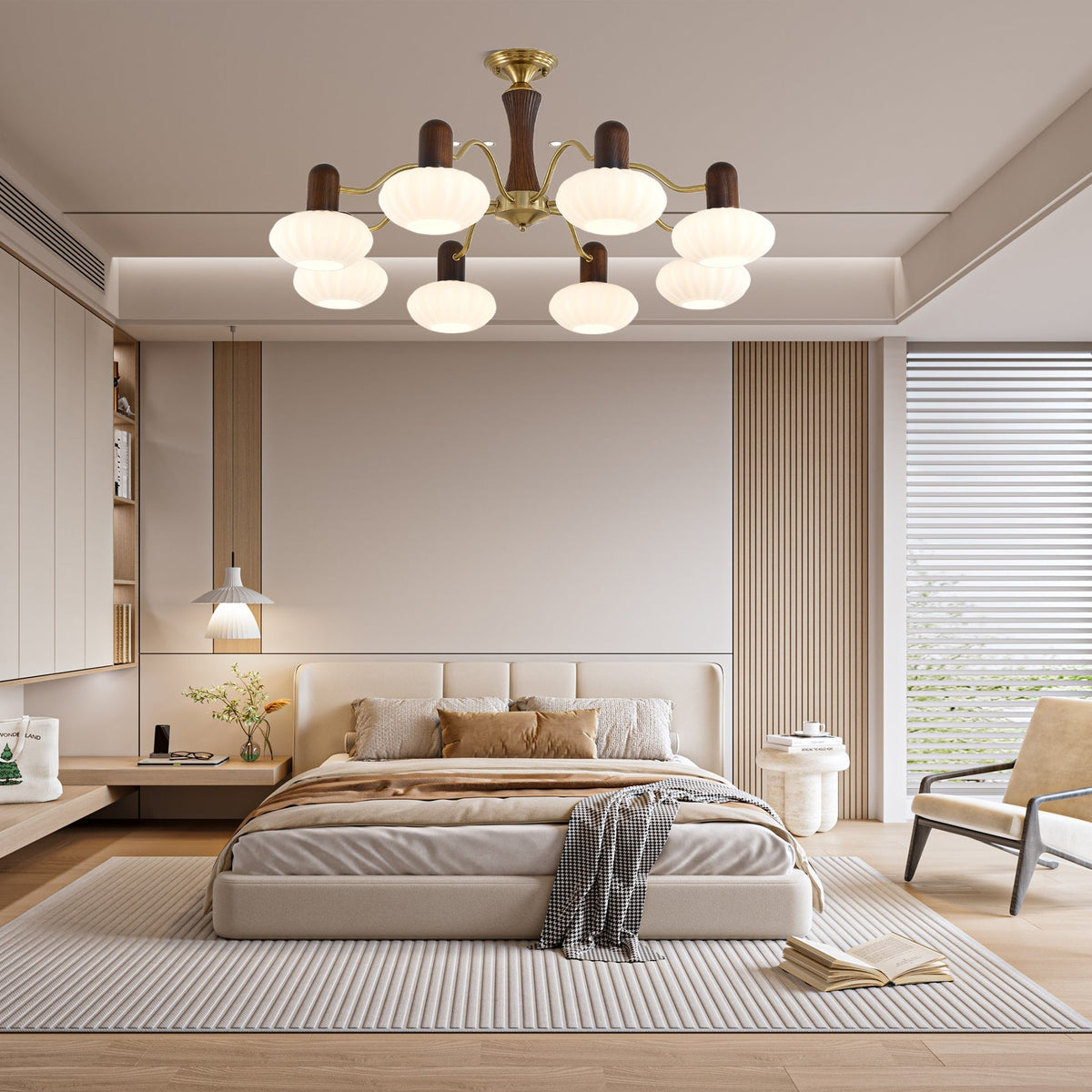 Walnut C Embrace Chandelier