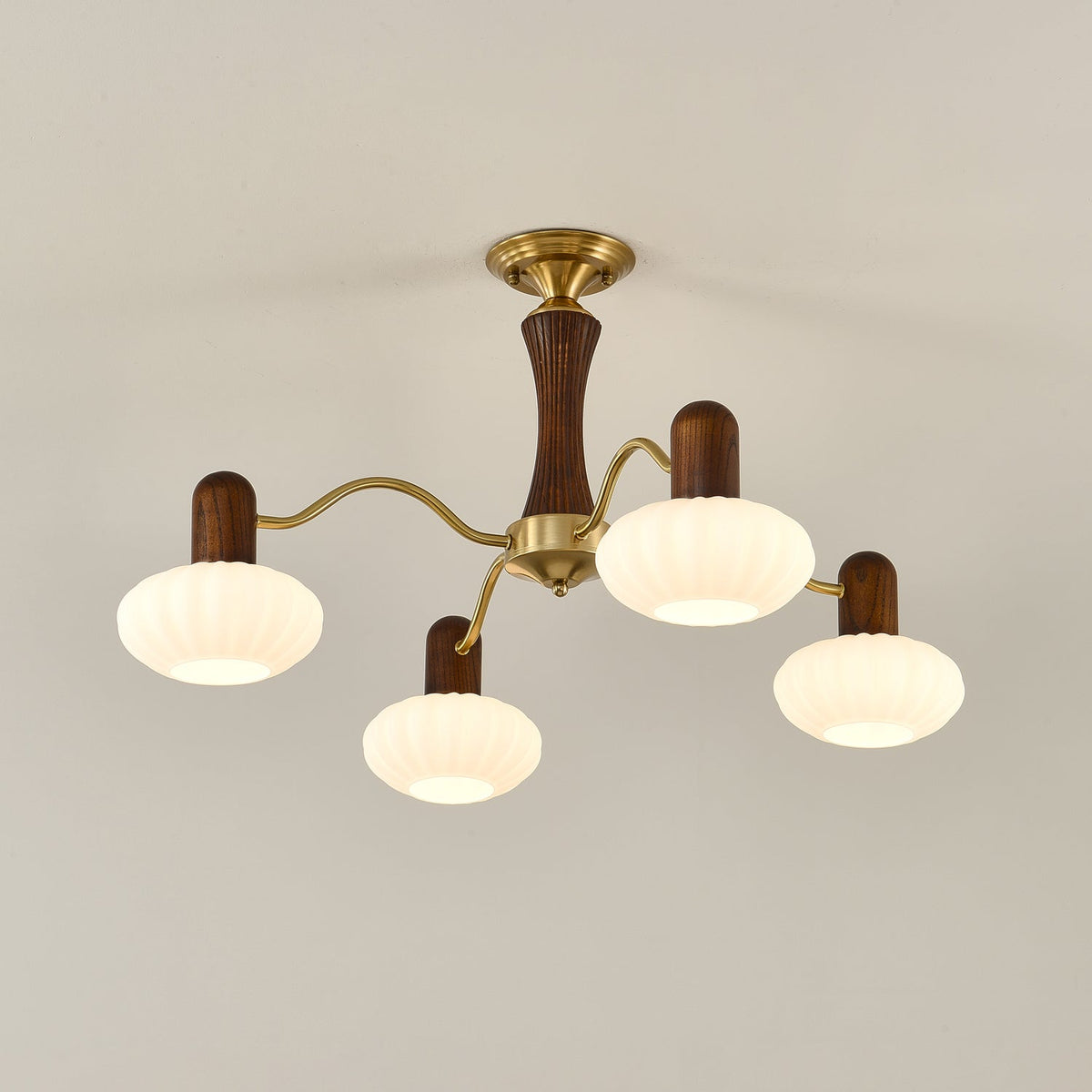 Walnut C Embrace Chandelier