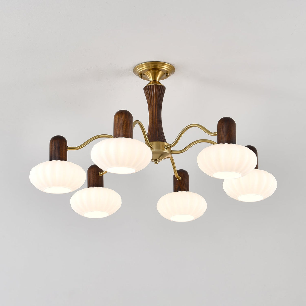 Walnut C Embrace Chandelier