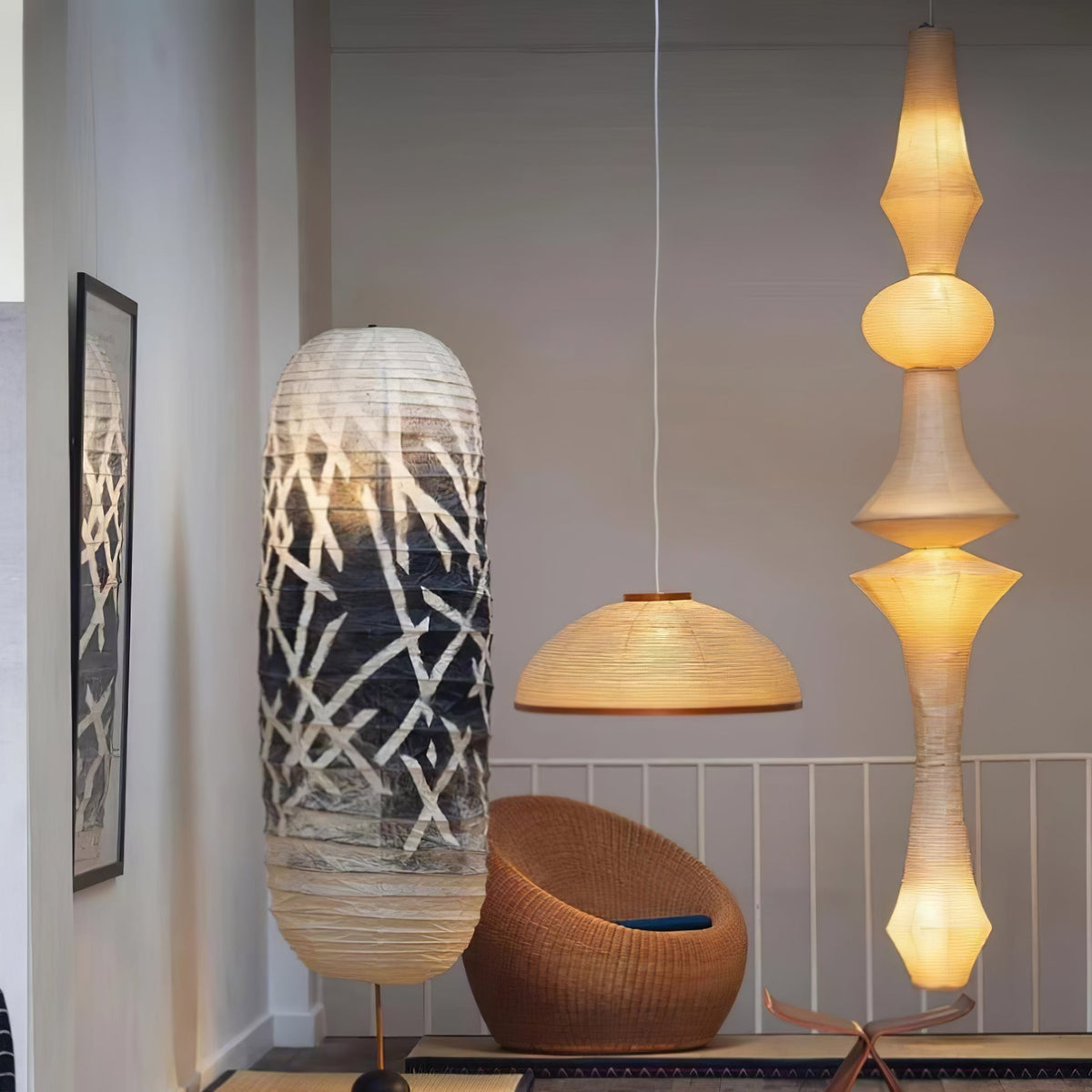 Rice Paper E Pendant Light
