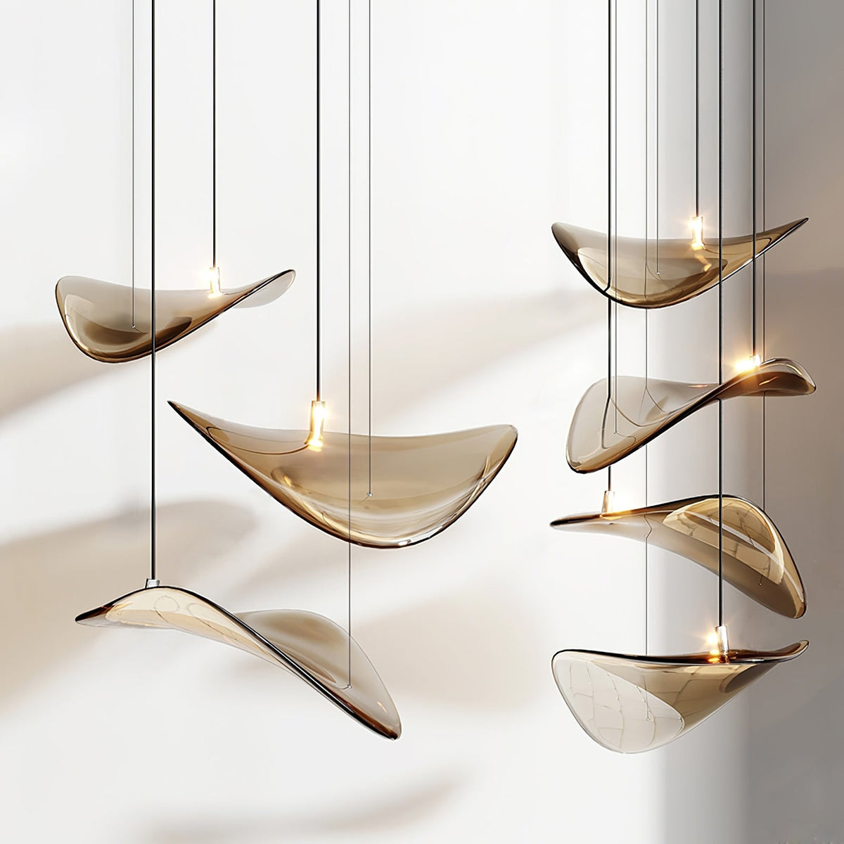 Wave Leaf Gasolier Floating Chandelier
