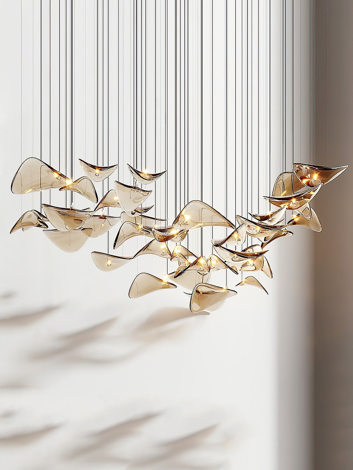 Wave Leaf Gasolier Floating Chandelier