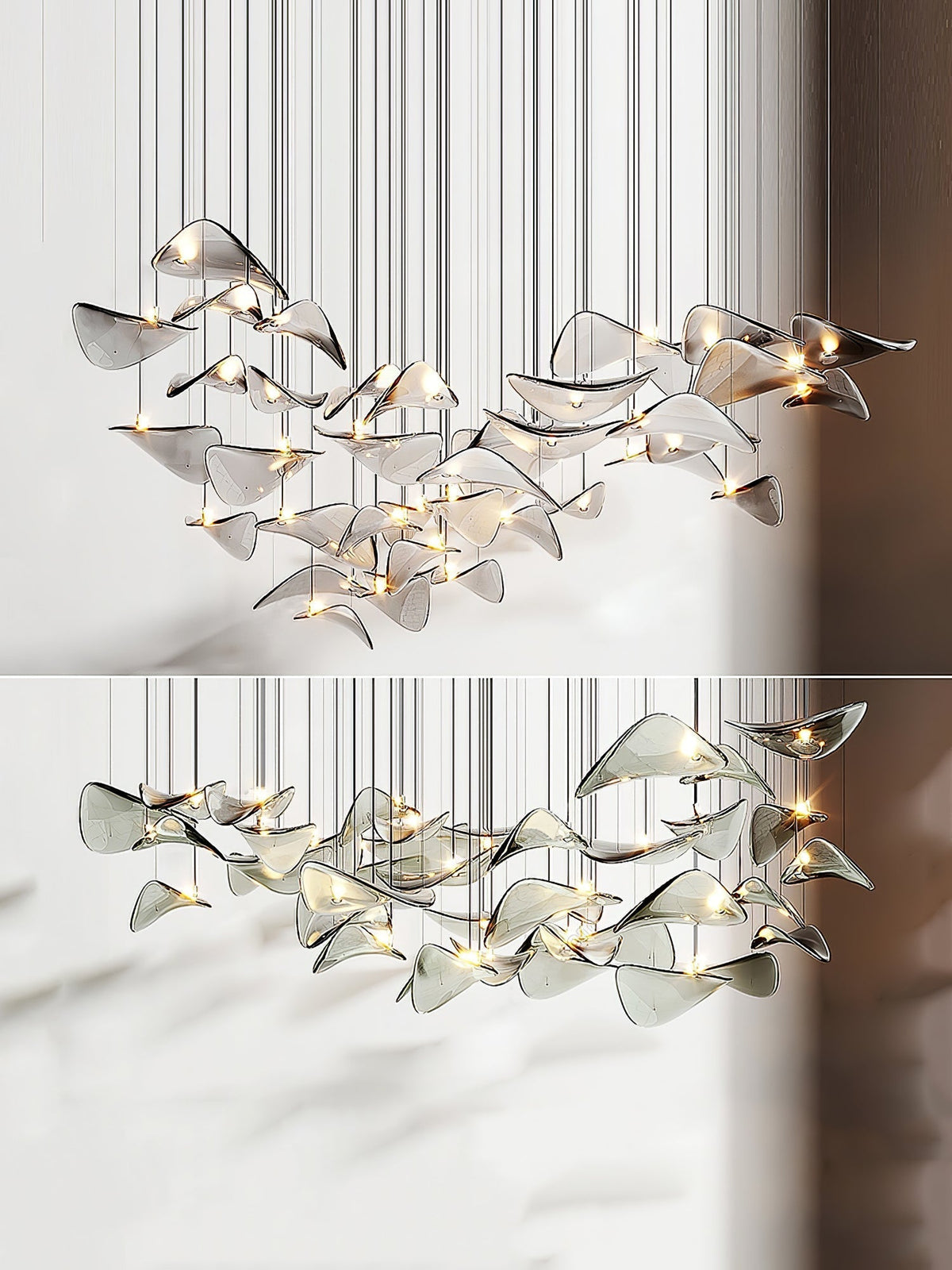 Wave Leaf Gasolier Floating Chandelier