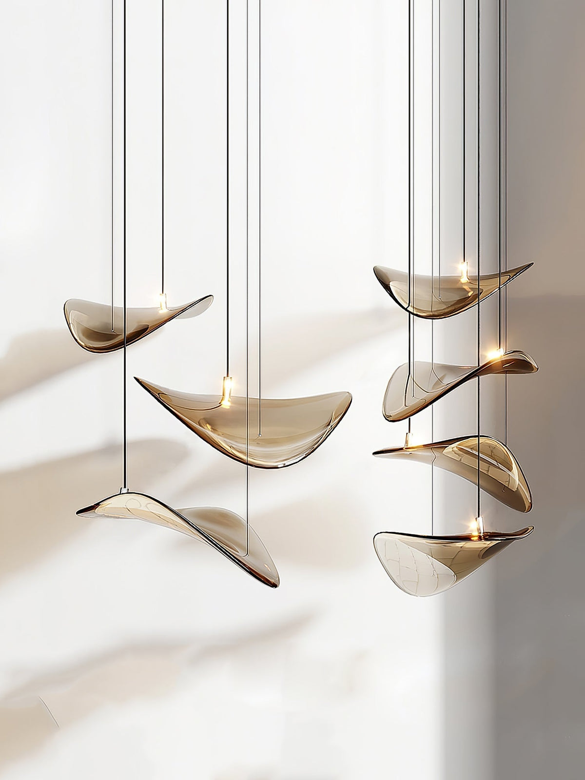 Wave Leaf Gasolier Floating Chandelier