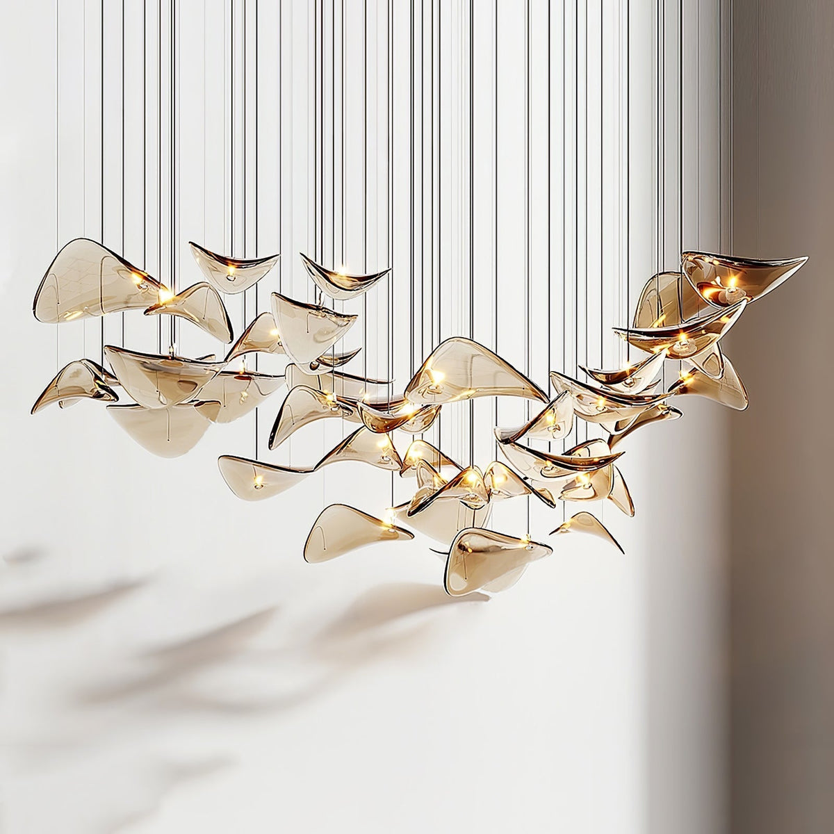 Wave Leaf Gasolier Floating Chandelier