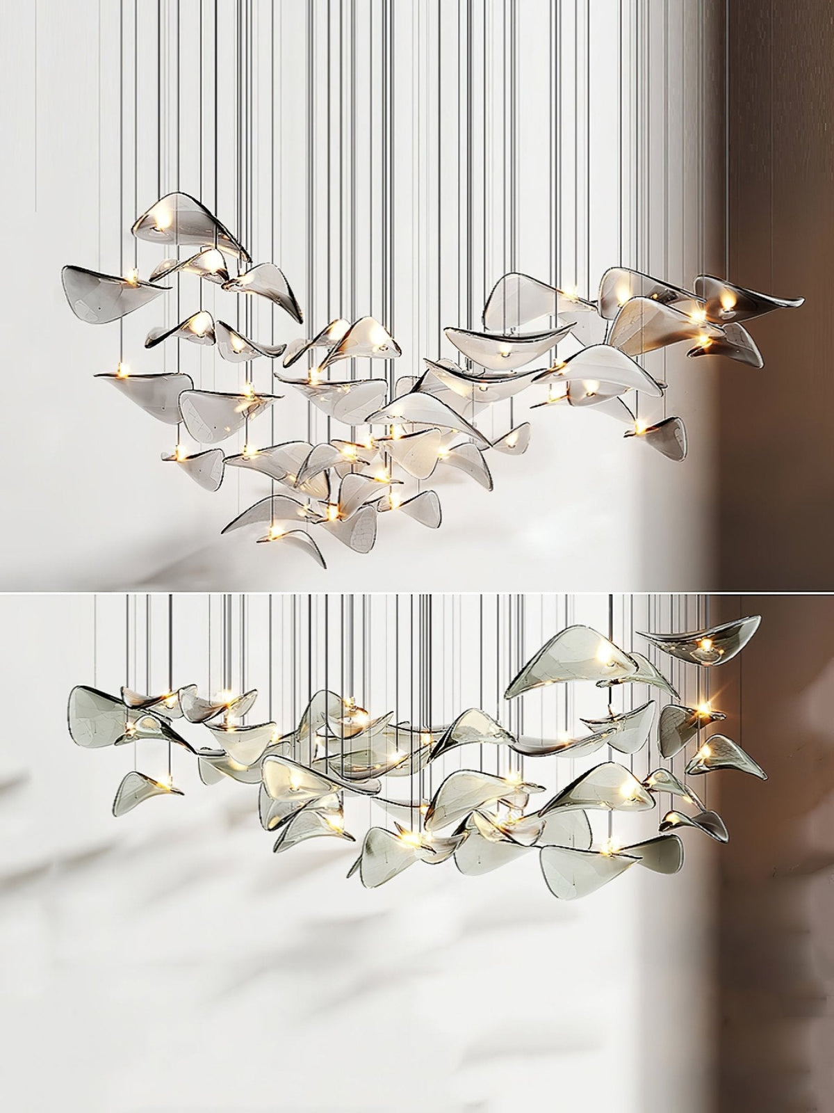 Wave Leaf Gasolier Floating Chandelier