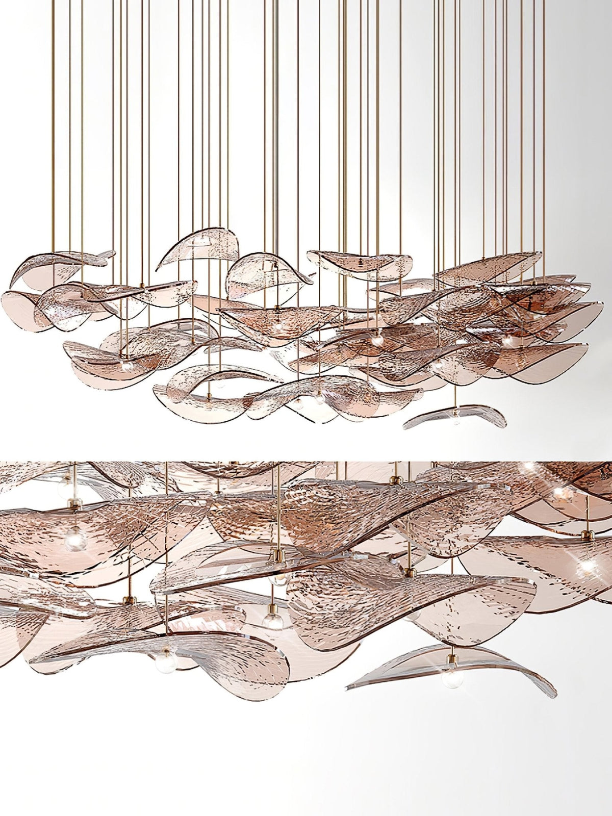Wave Leaf Gasolier Floating Chandelier