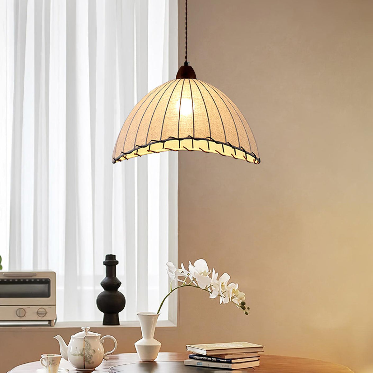 Wood And Fabric Series Pendant Lamp