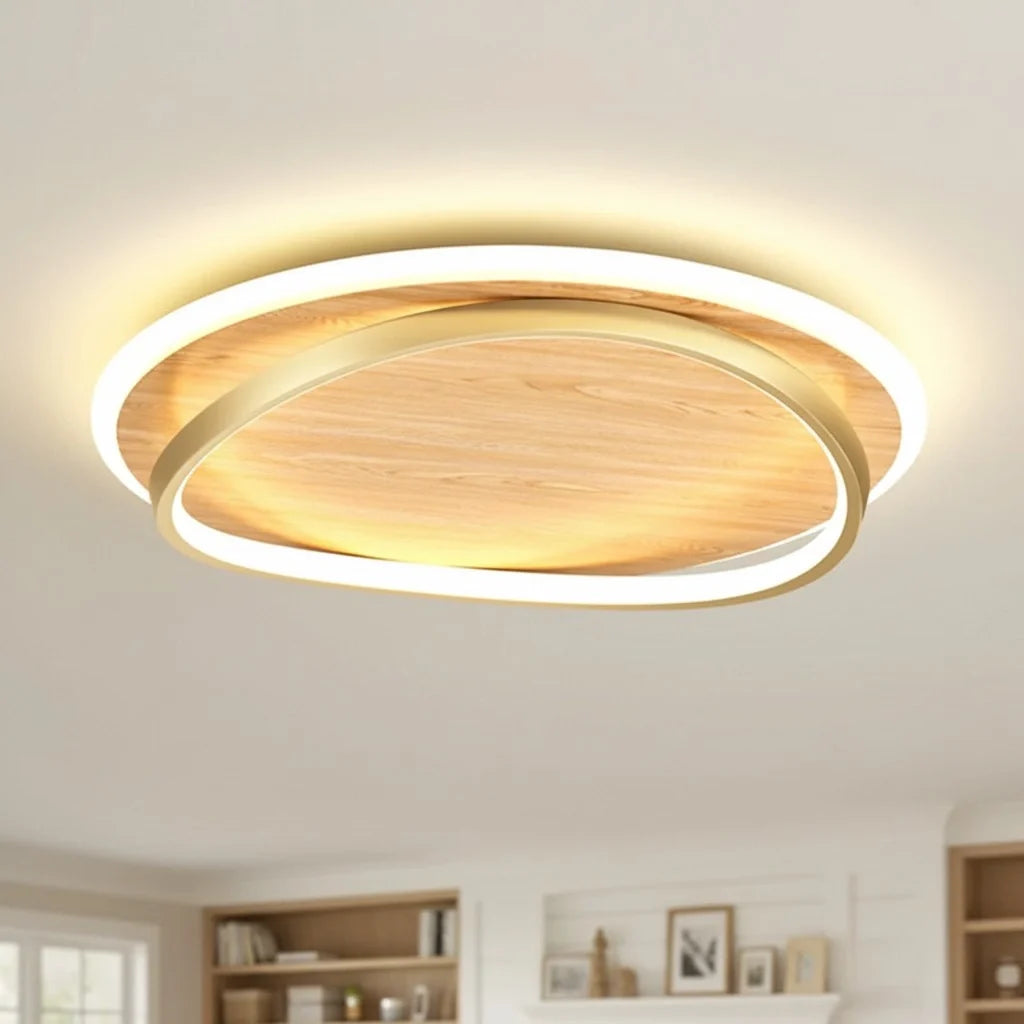 wooden-led-flush-mount-ceiling-light-with-metal-ring-in-modern-contemporary-style