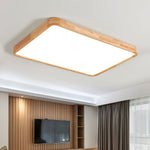 Wooden Geometric Ceiling Light Round Square