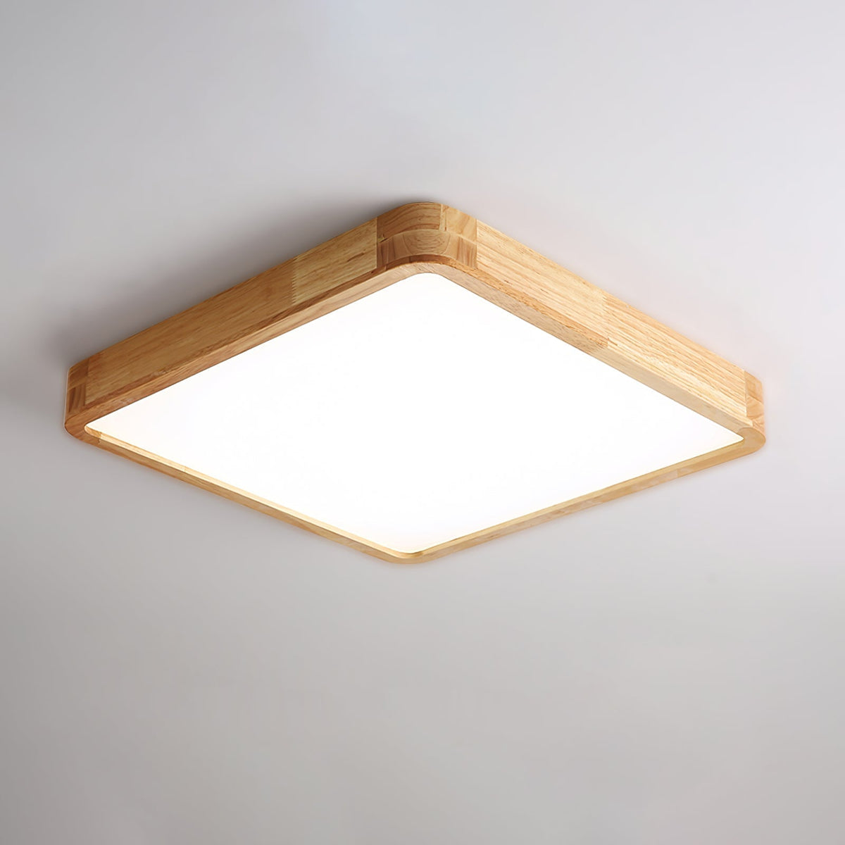 Wooden Geometric Ceiling Light Round Square