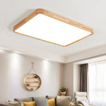 Wooden Geometric Ceiling Light Round Square