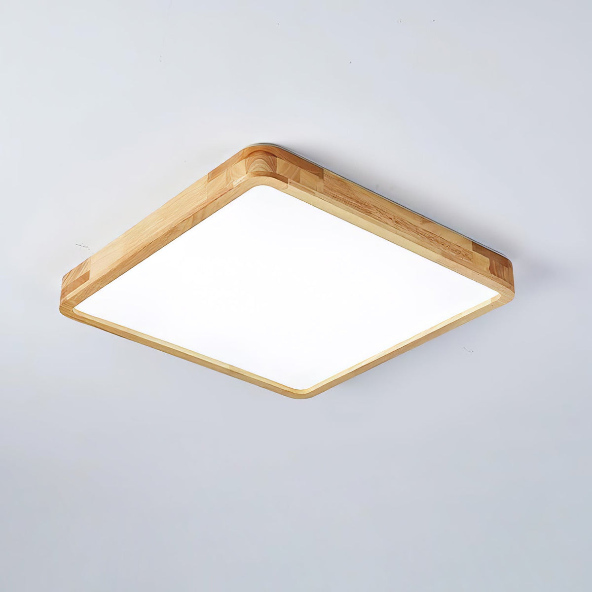 Wooden Geometric Ceiling Light Round Square