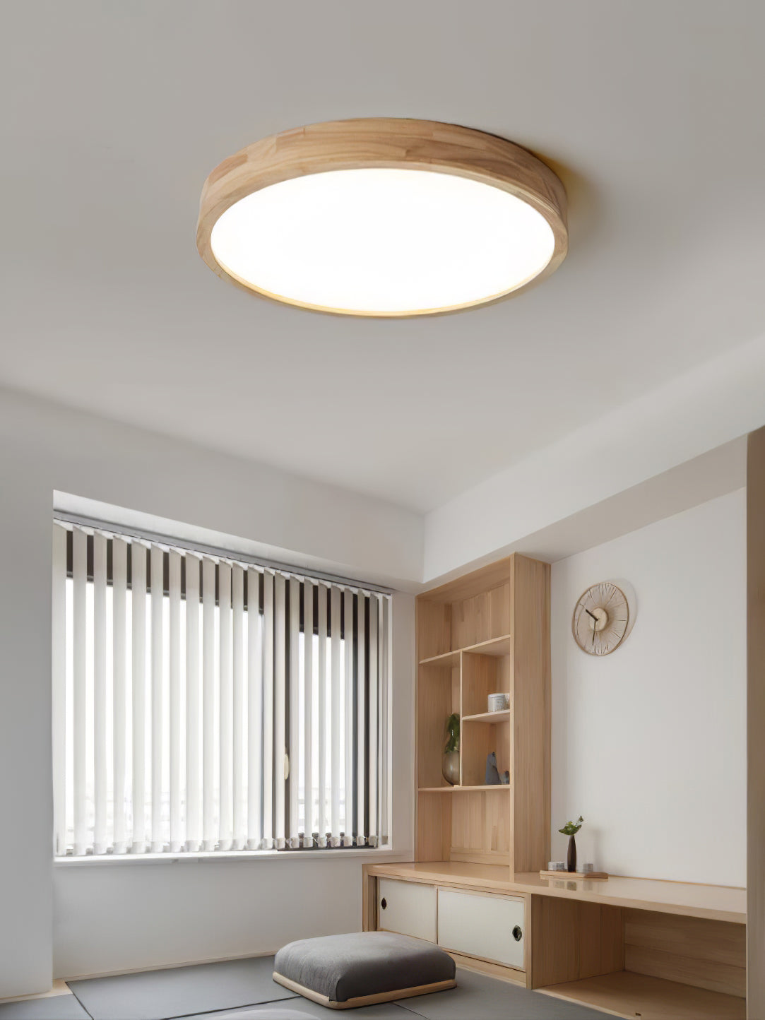 Wooden Geometric Ceiling Light Round Square