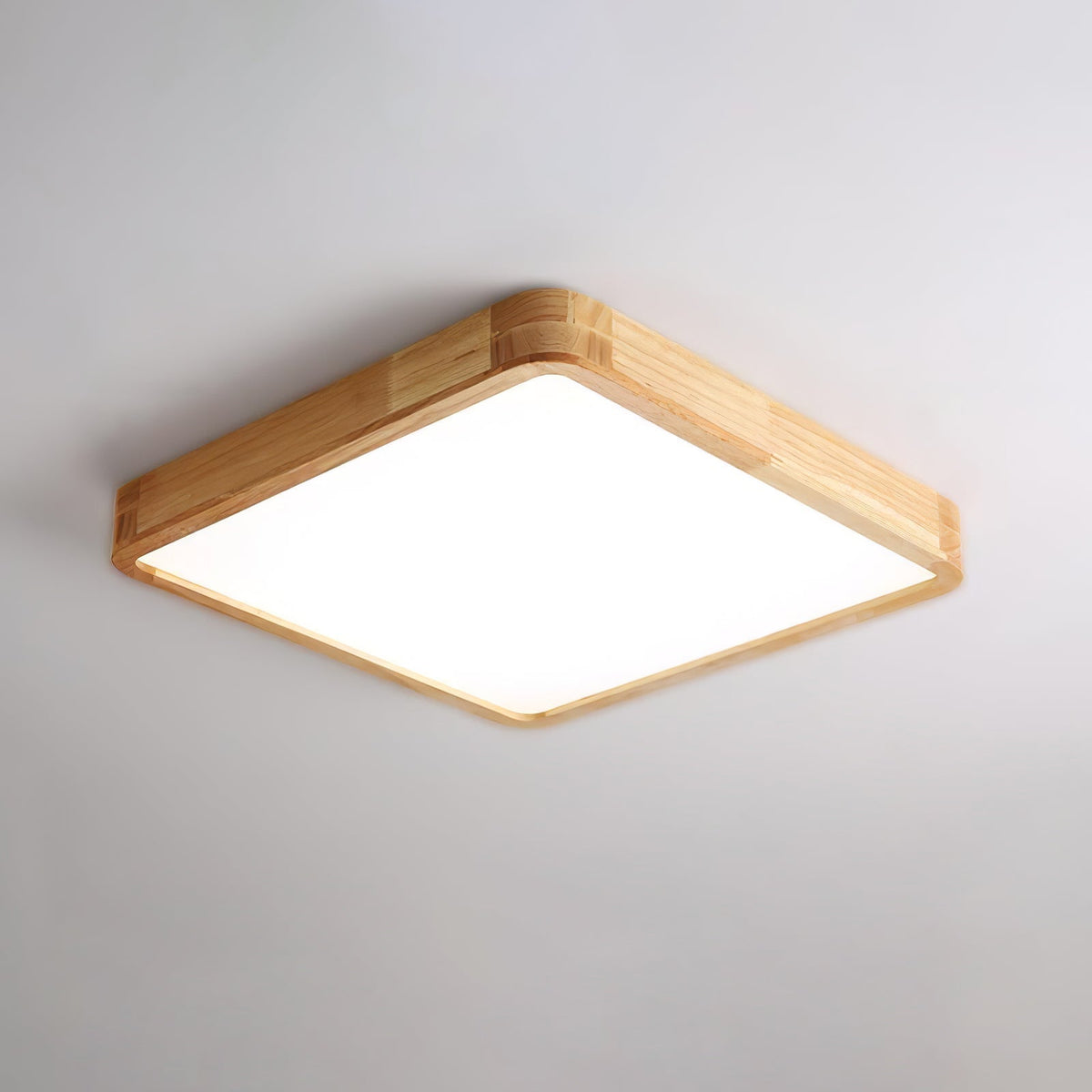 Wooden Geometric Ceiling Light Round Square