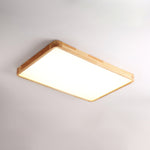 Wooden Geometric Ceiling Light Round Square