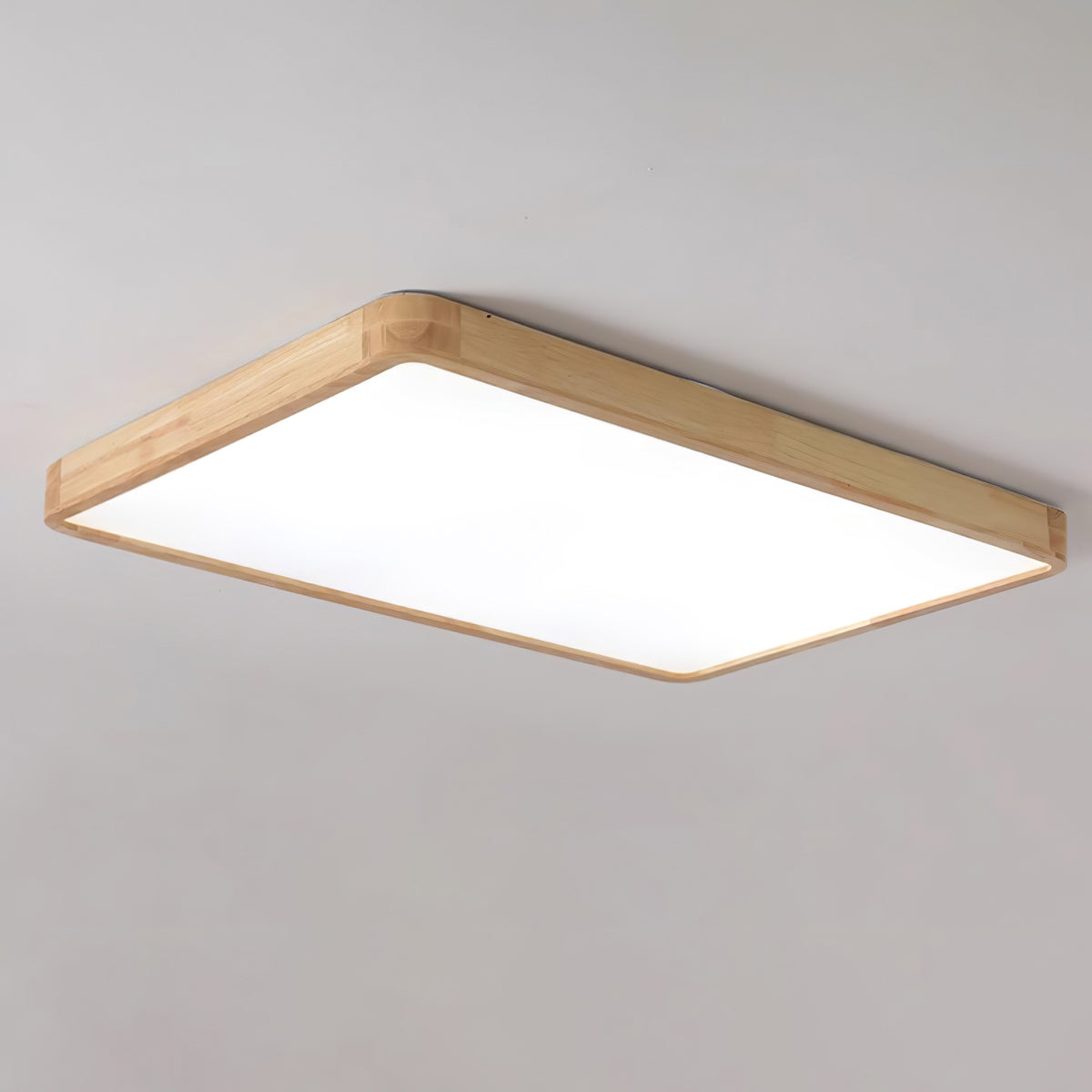 Wooden Geometric Ceiling Light Round Square