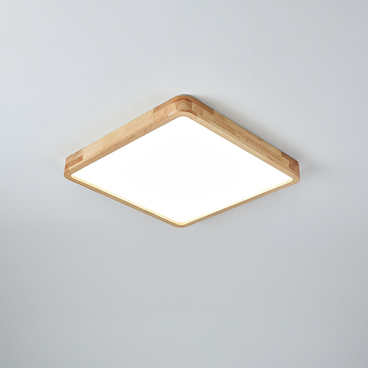 Wooden Geometric Ceiling Light Round Square