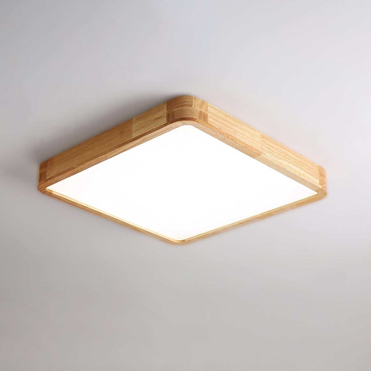 Wooden Geometric Ceiling Light Round Square