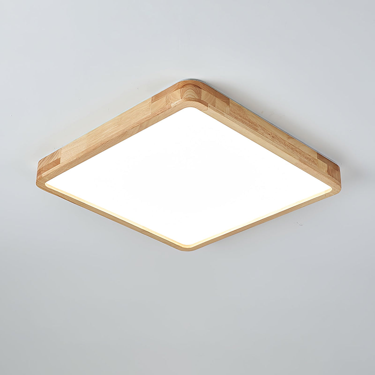 Wooden Geometric Ceiling Light Round Square