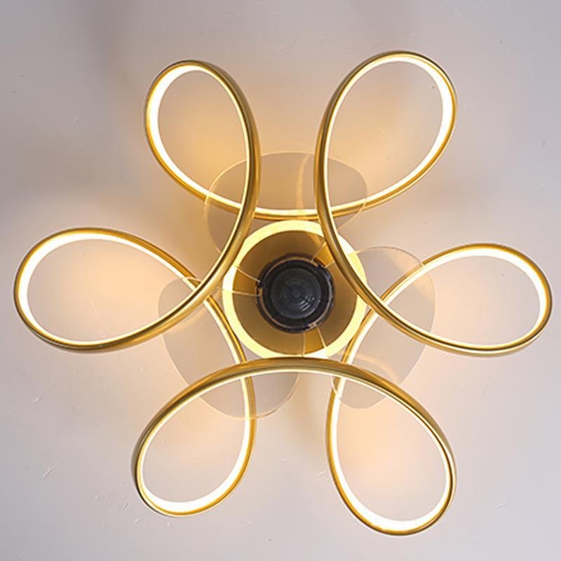 18' Flower Shaped Modern Ceiling Fans Light with Remote Chandelier with Fan