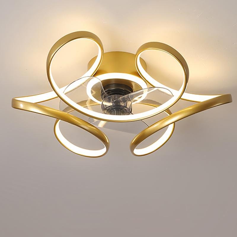 18' Flower Shaped Modern Ceiling Fans Light with Remote Chandelier with Fan