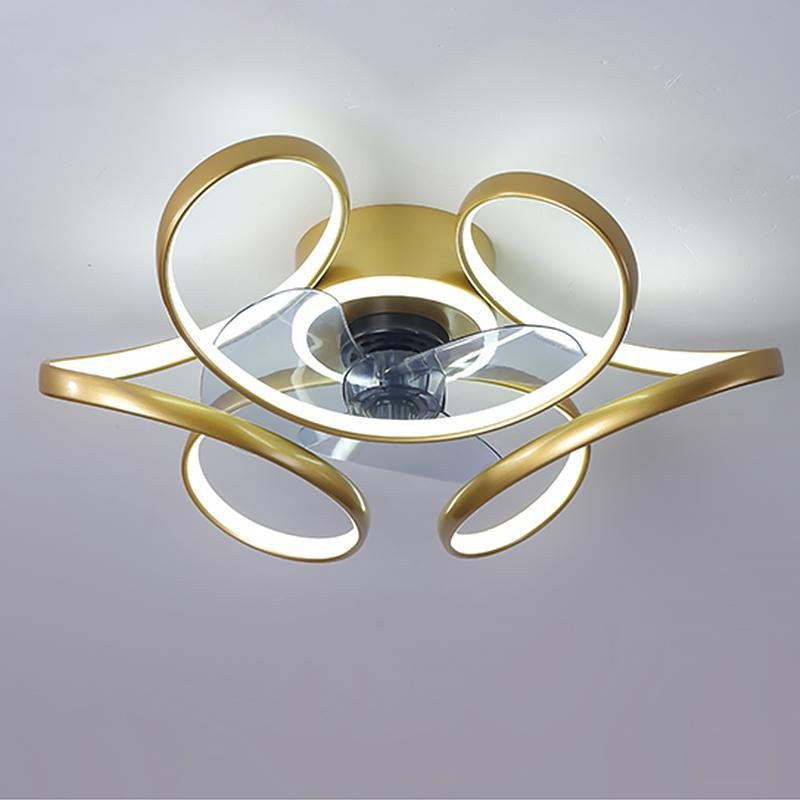 18' Flower Shaped Modern Ceiling Fans Light with Remote Chandelier with Fan