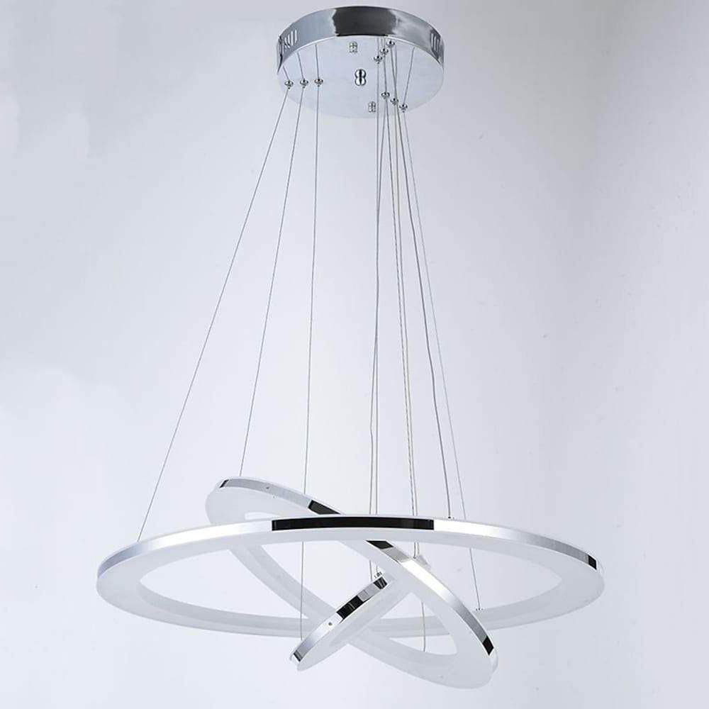 Adjustable LED 3-Ring Chandelier Modern 24' Hanging Ceiling Light