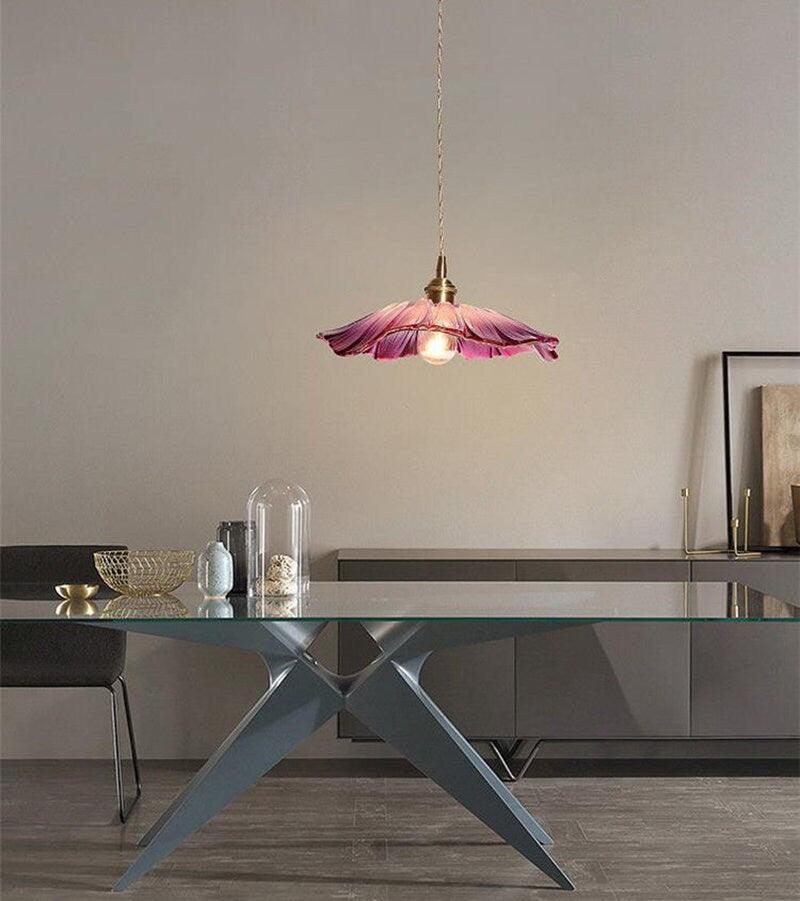violet-glass-sunflower-pendant-led-light-in-vintage-style