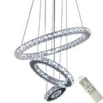 3 Ring Adjustable Circles Tiered Crystal Bling Hanging Modern Chandeliers