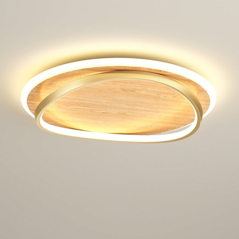 wooden-led-flush-mount-ceiling-light-with-metal-ring-in-modern-contemporary-style