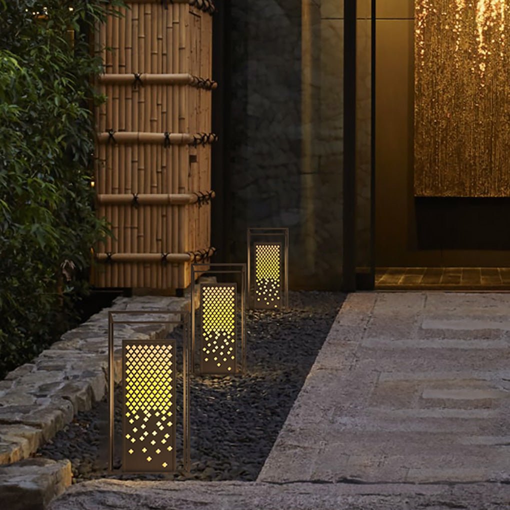 Flower Shaped Hollow Carved Lawn Lamp For Park Garden Landscape Decorative Lighting