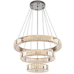 Chrome Crystal 3 Tier Pendant Light Modern Chandelier