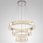 Chrome Crystal 3 Tier Pendant Light Modern Chandelier