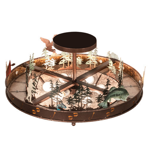Six Light Semi-Flushmount