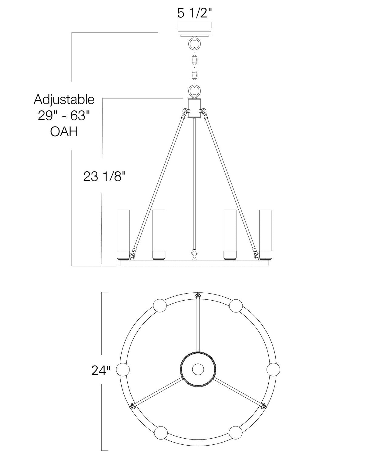 Six Light Chandelier