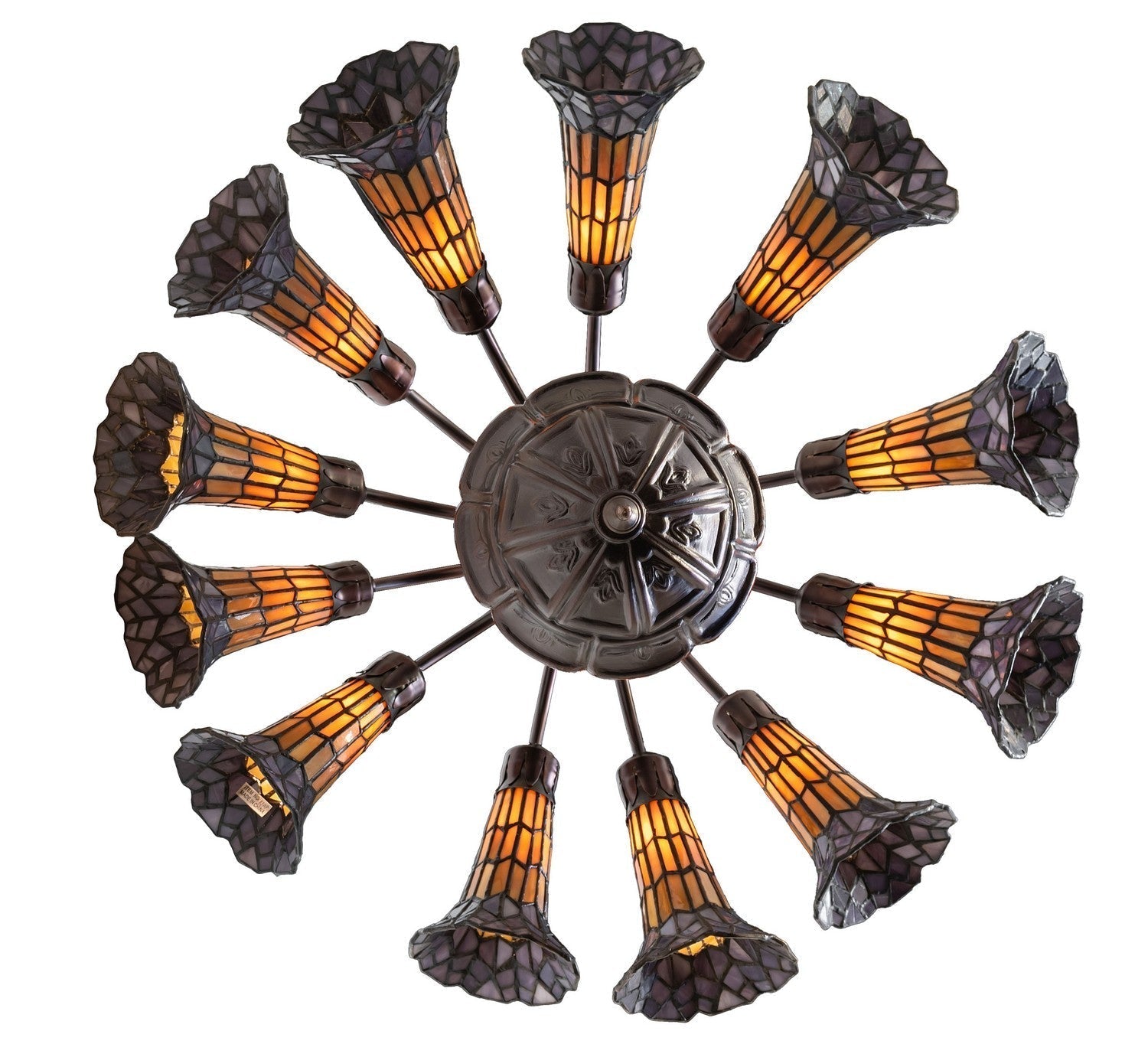 Stained Glass Pond Lily 12 Light Chandelier