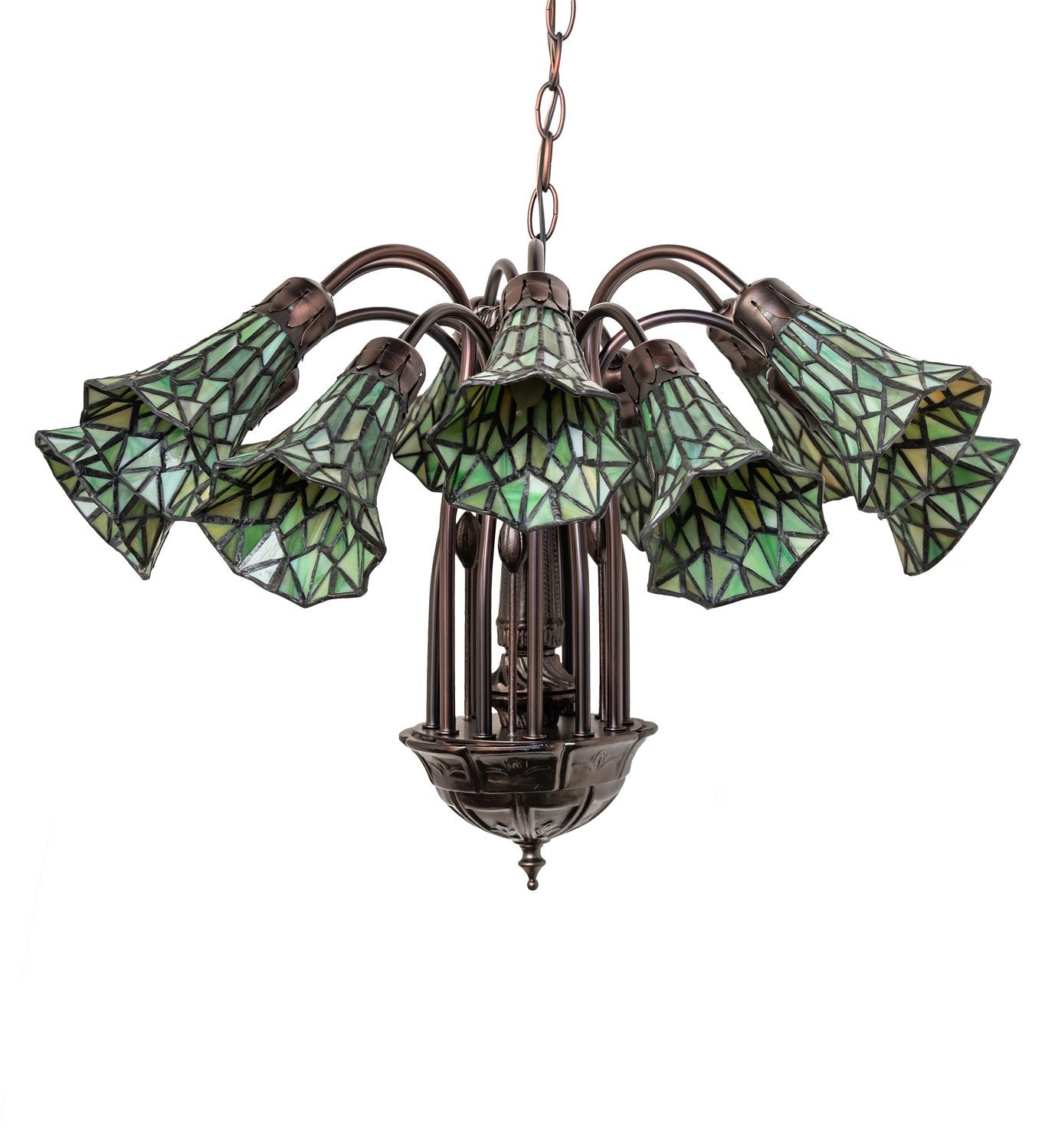 Stained Glass 12 Light Chandelier