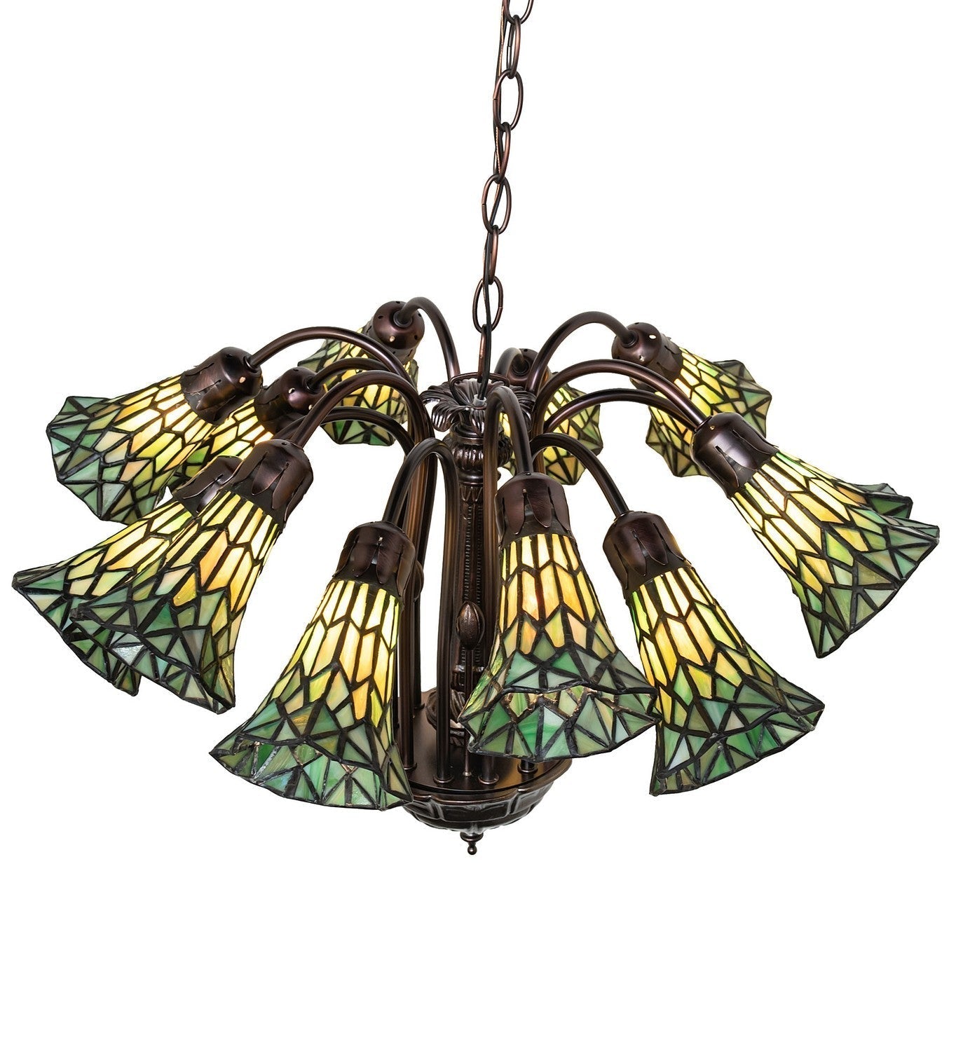 Stained Glass 12 Light Chandelier