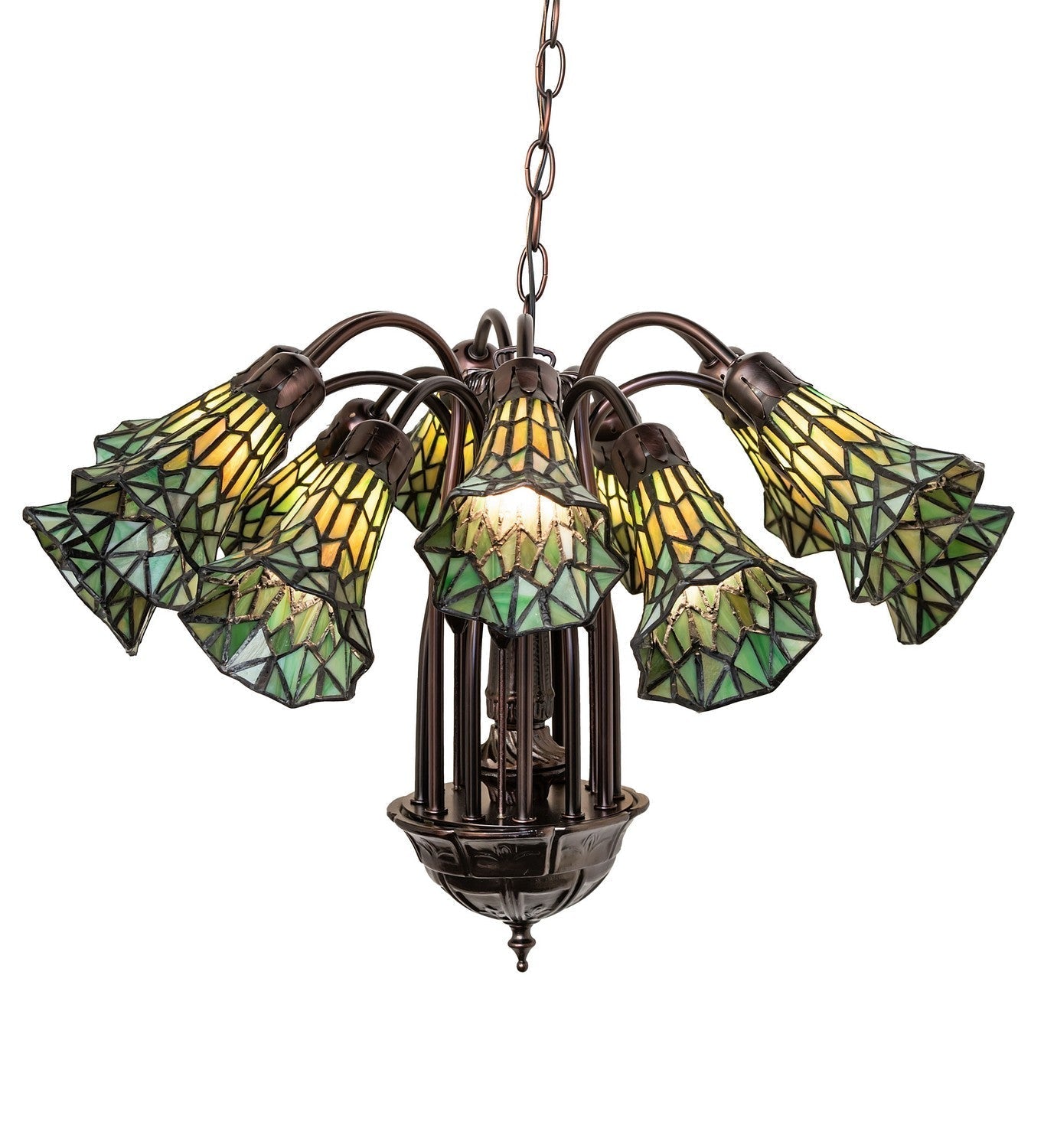Stained Glass 12 Light Chandelier