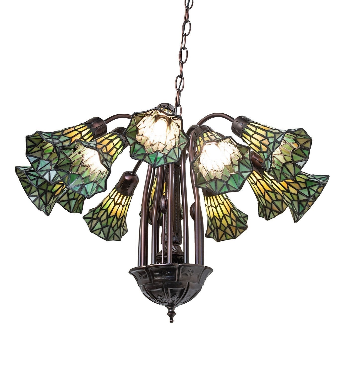 Stained Glass 12 Light Chandelier