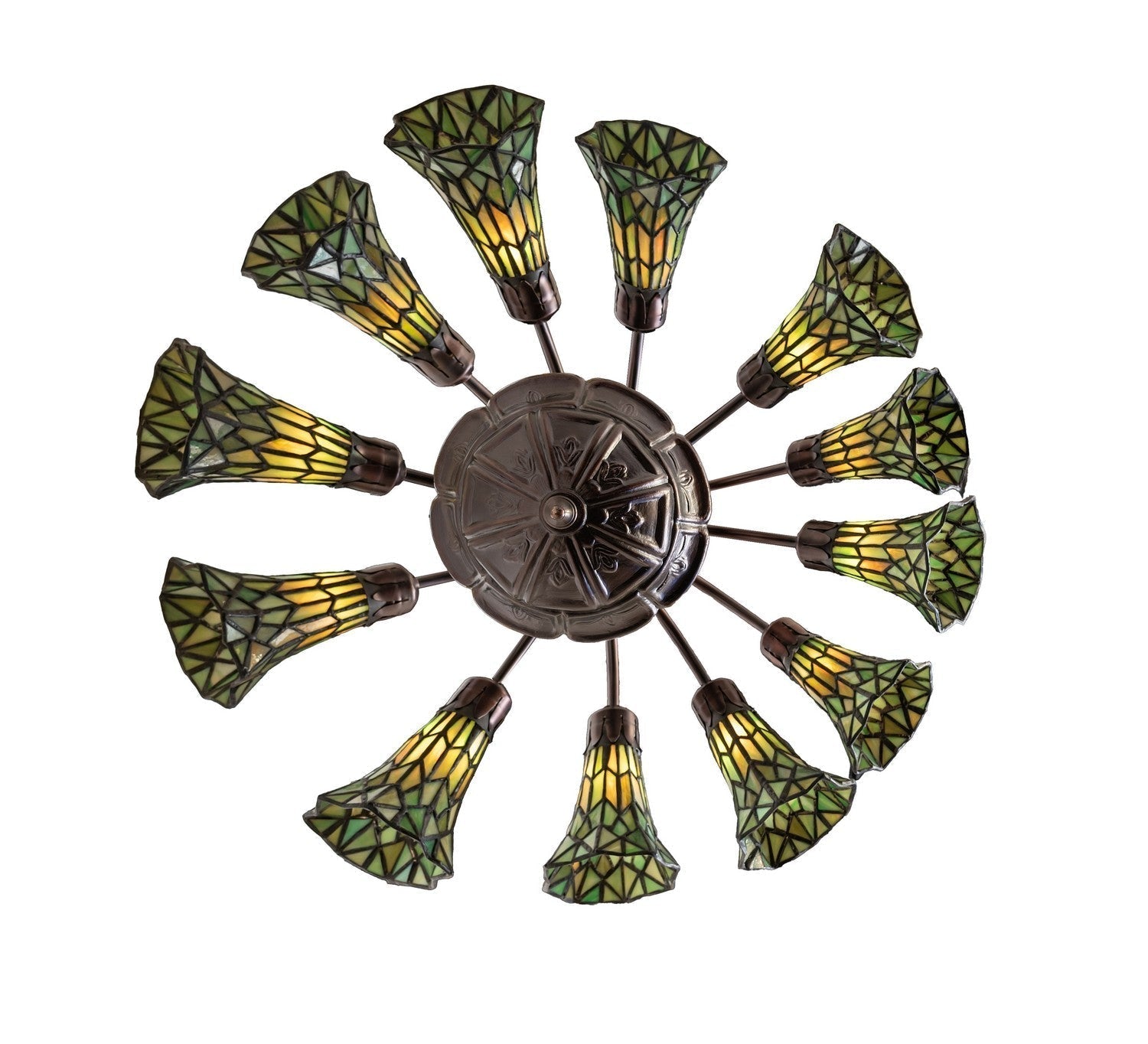 Stained Glass 12 Light Chandelier