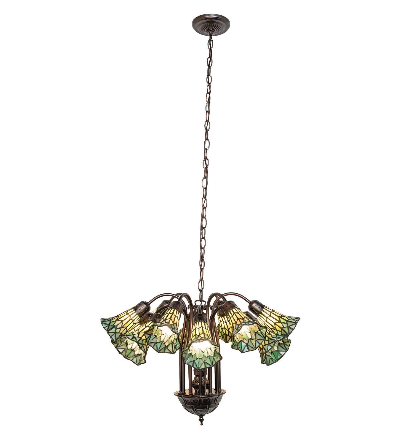 Stained Glass 12 Light Chandelier