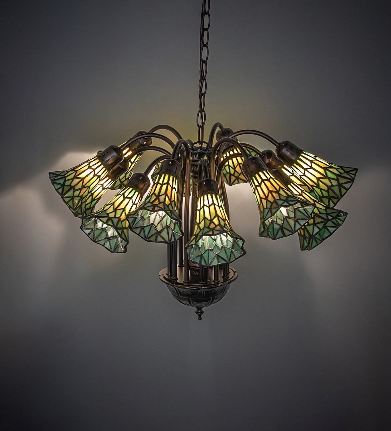 Stained Glass 12 Light Chandelier